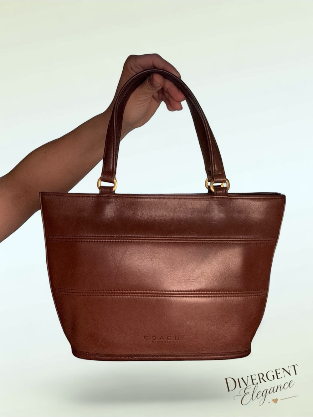 Coach Tribeca Satchel 9081 Mahogany Leather Shoulder Bag Tote - Picture 11 of 14
